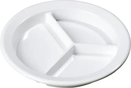 Carlisle FoodService Dallas Ware Plastic Divided Plate 9 Inches | Heavy-Duty Melamine, 3 Compartments, White thumbnail 8