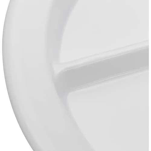 Carlisle FoodService Dallas Ware Plastic Divided Plate 9 Inches | Heavy-Duty Melamine, 3 Compartments, White thumbnail 2