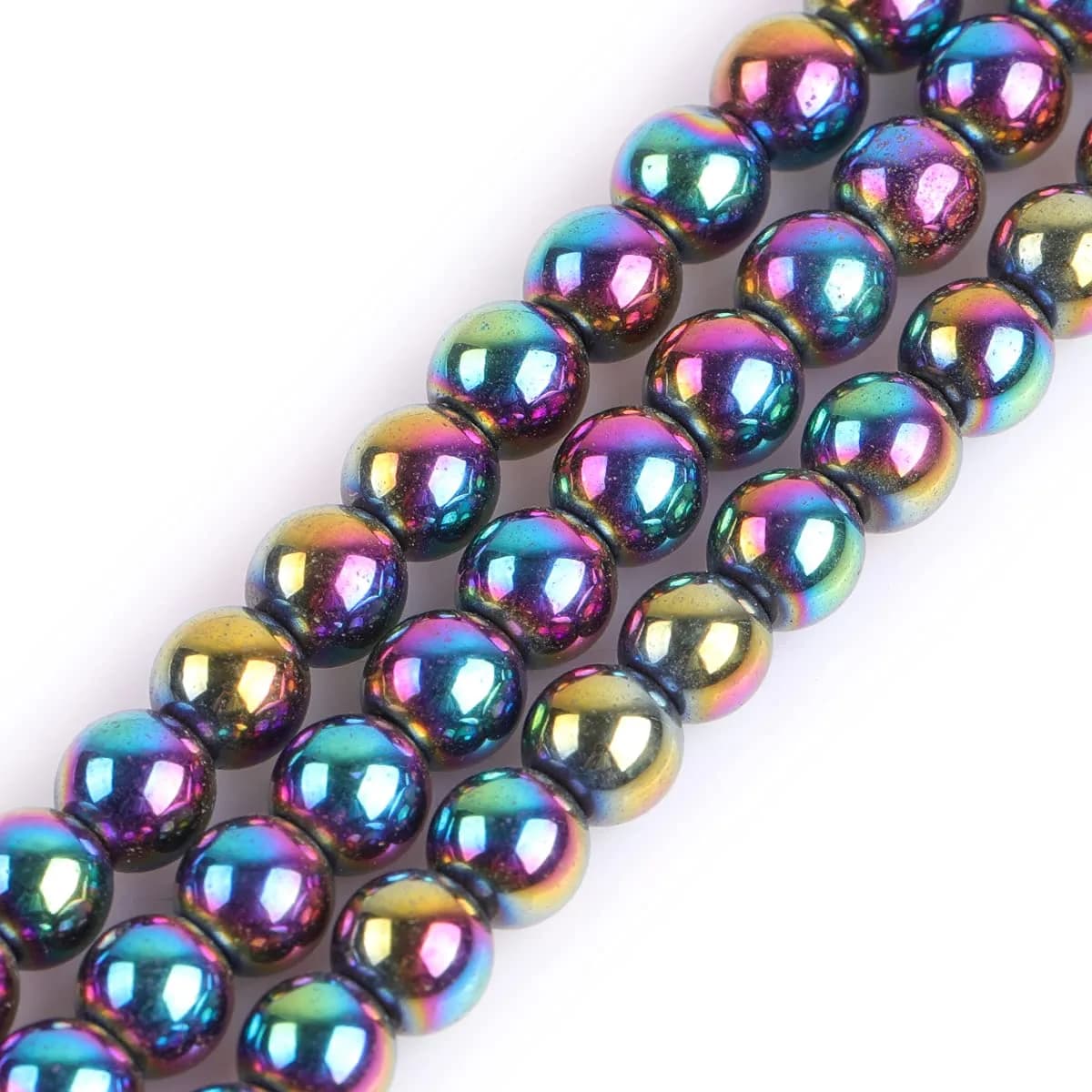 GEM-INSIDE Natural Black Hematite Gemstone Beads 14mm Round for Jewelry Making | Authentic USA Import — Multicolor / 6mm