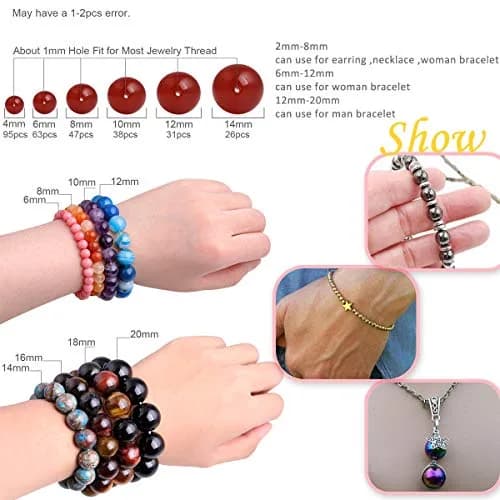 GEM-INSIDE Multicolor Hematite Gemstone Loose Beads Round Energy Stone Power Beads 6mm (0.24 inch) | For Jewelry Making thumbnail 6
