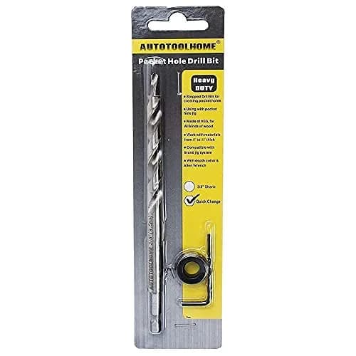 AUTOTOOLHOME Pocket Hole Drill Bit for Pocket Hole jig Woodworking Step Drill Bits Guide | Precise, Heavy-Duty, 3/8" Diameter thumbnail 6