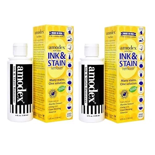 Amodex Ink & Stain Remover for Clothes, Leather and Skin 236.58 ml (2 x 4 Fl Oz) | Gentle & Powerful for Ink, Grease, Wine, and More thumbnail 1