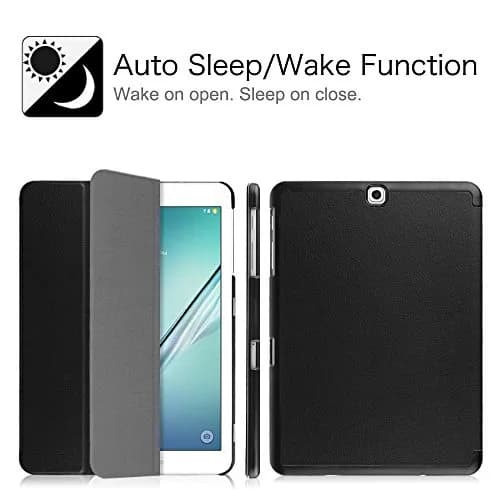 FINTIE Slim Shell Case for Samsung Galaxy Tab S2 9.7 2015 | Auto Sleep/Wake, Flip Stand, Black thumbnail 7