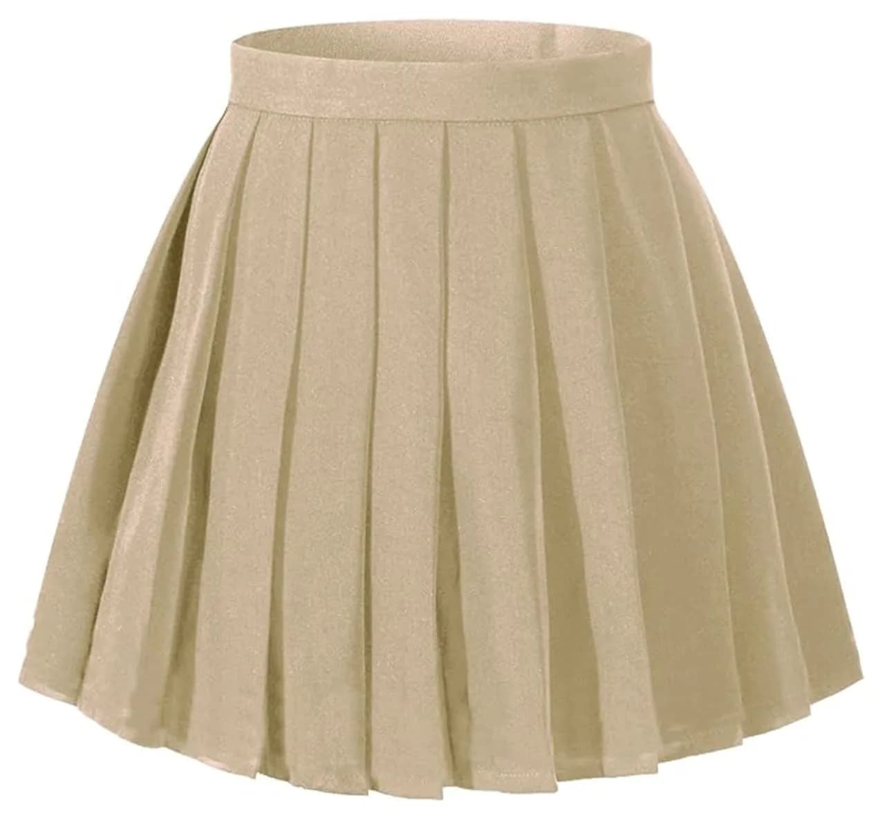 Beautifulfashionlife Women`s Summer Plus Size Kilt Pleated Dress with Side Zipper (4XL, Khaki) | Wrinkle-Resistant, High Waist, Casual & Cosplay — Khaki