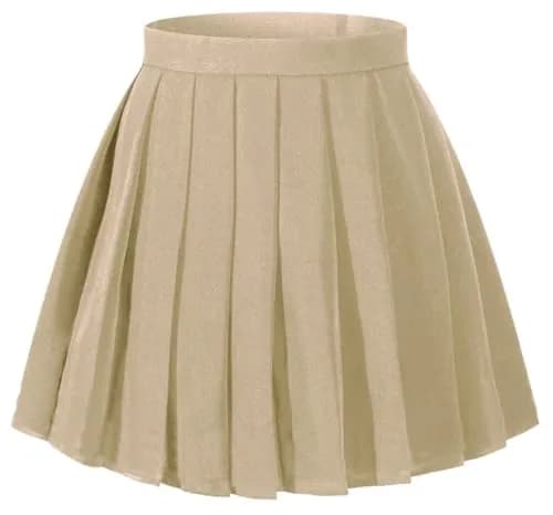Beautifulfashionlife Women`s Summer Plus Size Kilt Pleated Dress with Side Zipper (4XL, Khaki) | Wrinkle-Resistant, High Waist, Casual & Cosplay thumbnail 1