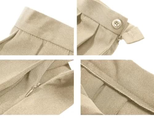 Beautifulfashionlife Women`s Summer Plus Size Kilt Pleated Dress with Side Zipper (4XL, Khaki) | Wrinkle-Resistant, High Waist, Casual & Cosplay thumbnail 8