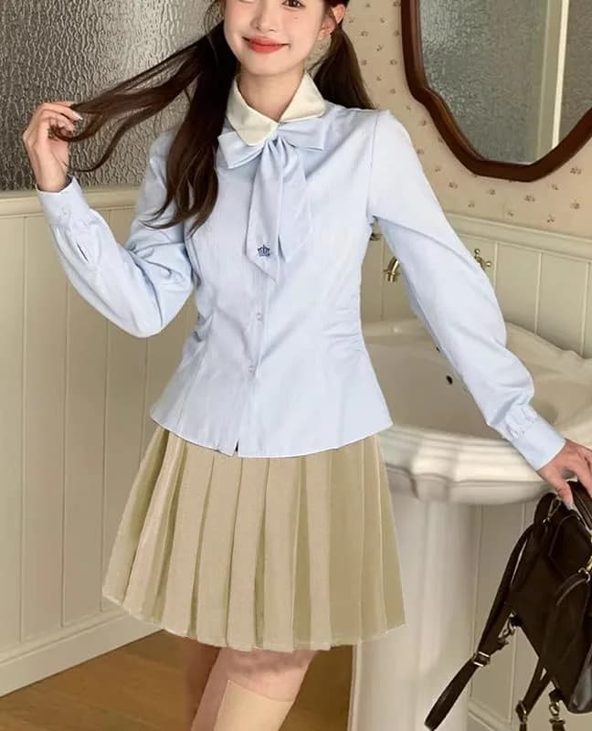 Beautifulfashionlife Women`s Summer Plus Size Kilt Pleated Dress with Side Zipper (4XL, Khaki) | Wrinkle-Resistant, High Waist, Casual & Cosplay thumbnail 2