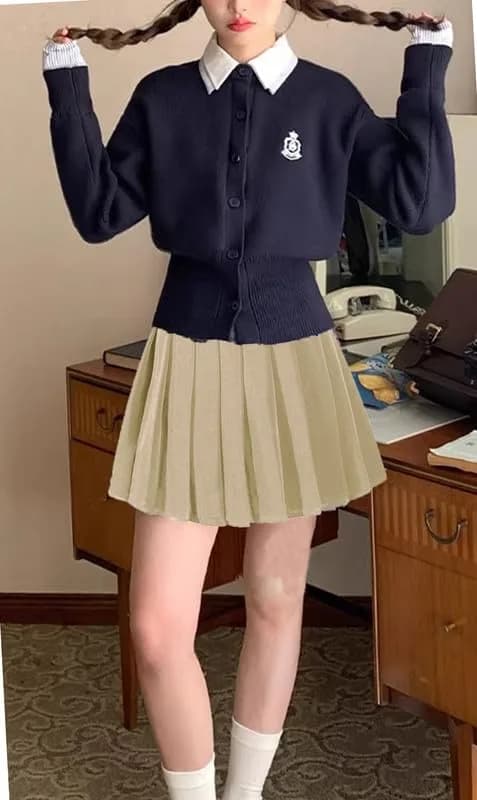 Beautifulfashionlife Women`s Summer Plus Size Kilt Pleated Dress with Side Zipper (4XL, Khaki) | Wrinkle-Resistant, High Waist, Casual & Cosplay thumbnail 5
