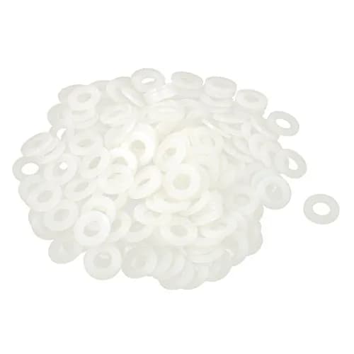 uxcell White Nylon Flat Washers M10 ID 20mm OD 2mm Thickness | Sealing Gasket for Faucet Pipe, Pack of 100 thumbnail 1