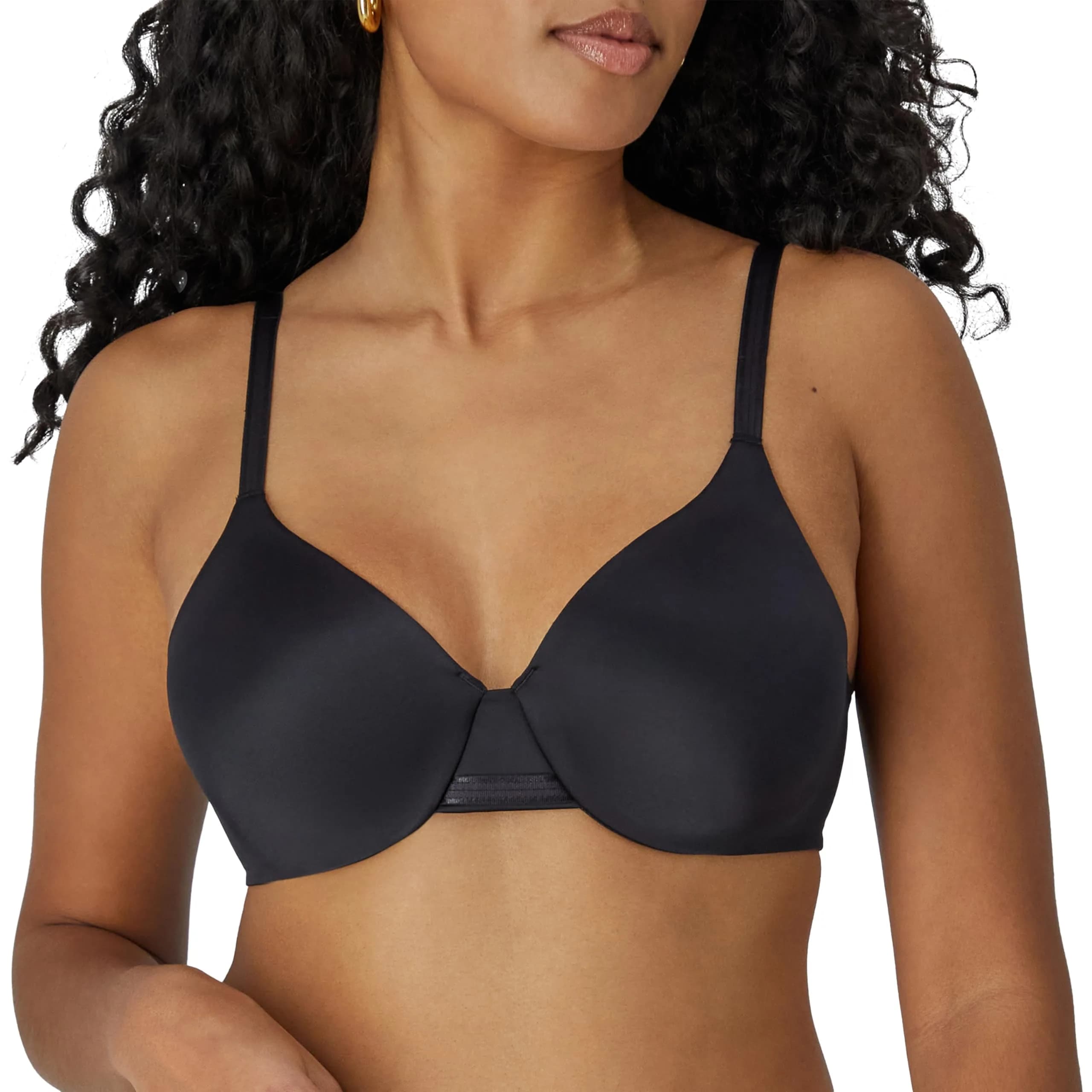Bali Womens Underwire Bra 34D | Full Coverage, Seamless Support & Back Smoothing — Black