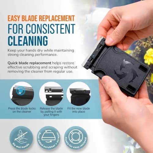 FL!PPER Aquarium Algae Scraper Blades 2 Pack | Stainless Steel Replacement for Glass Tanks ¼”–½” thumbnail 6