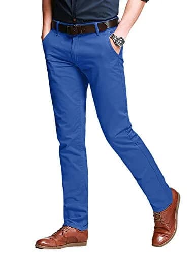 Match Men's Regular Fit Comfort Stretch Casual Chino Pants (Indigo, 34) | All-Day Comfort & Style thumbnail 1