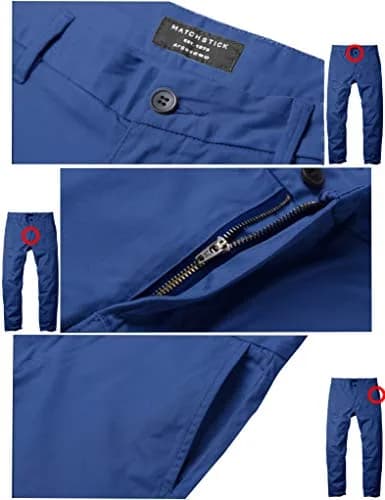 Match Men's Regular Fit Comfort Stretch Casual Chino Pants (Indigo, 34) | All-Day Comfort & Style thumbnail 5