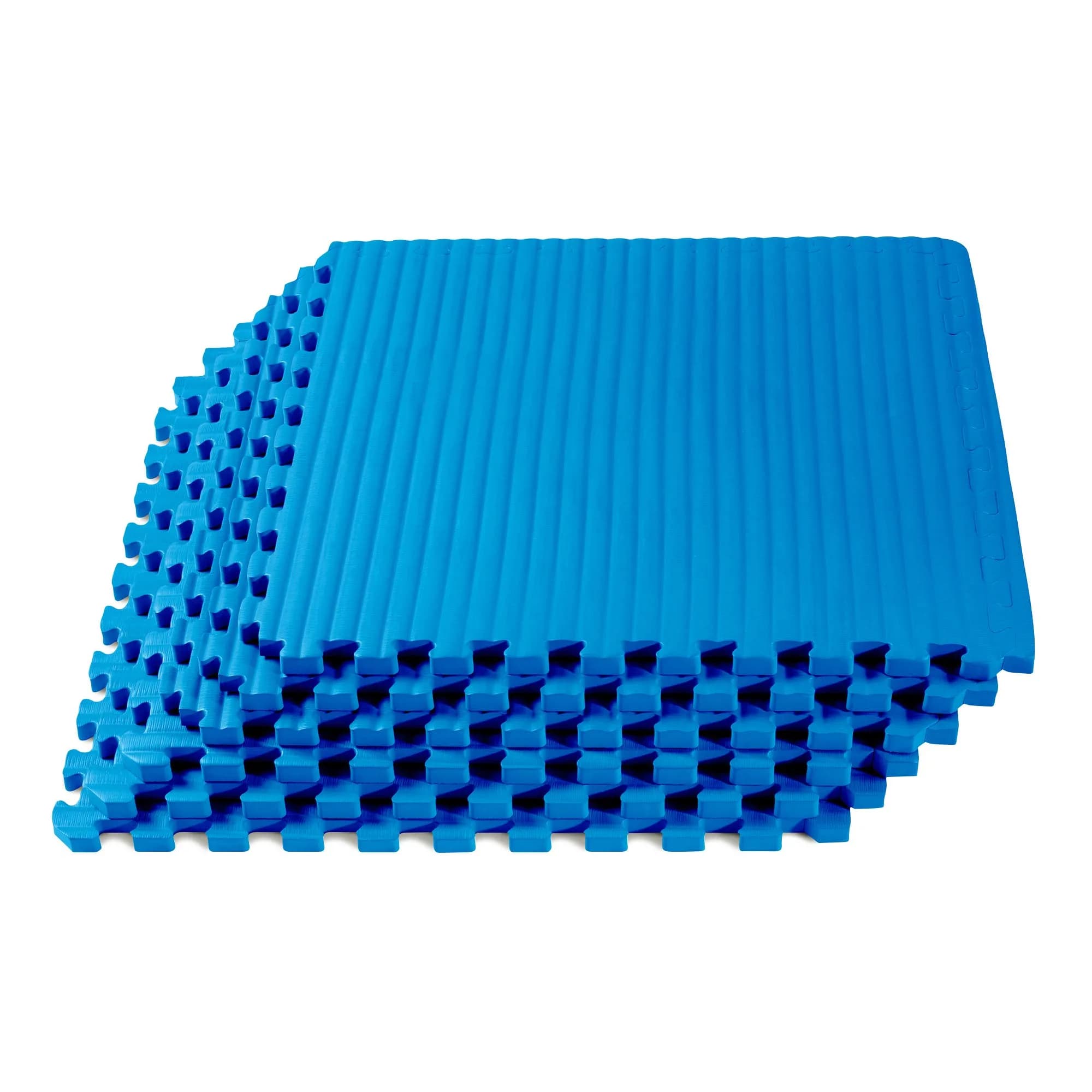 We Sell Mats Martial Arts Foam Tatami Tiles - 3/4" Thick Black | Anti-Fatigue Gym Flooring — Blue / 24"L x 24"W x 0.8"Th