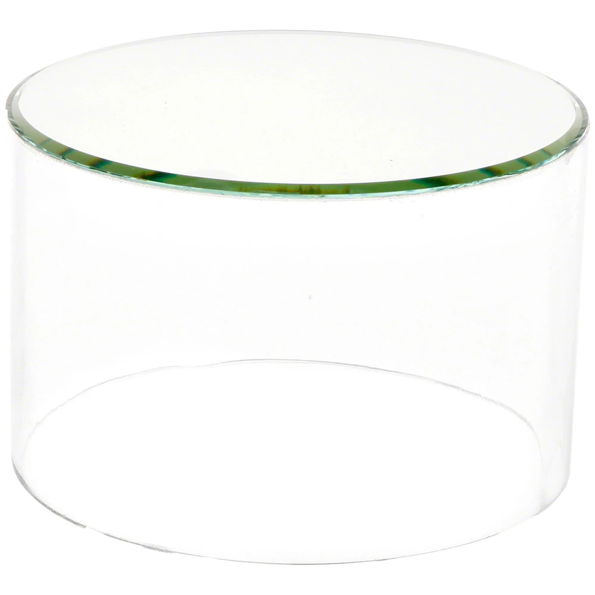 Plymor 4" H x 6" D Clear Acrylic Cylinder Display Riser with Mirror Top | Modern Showcase