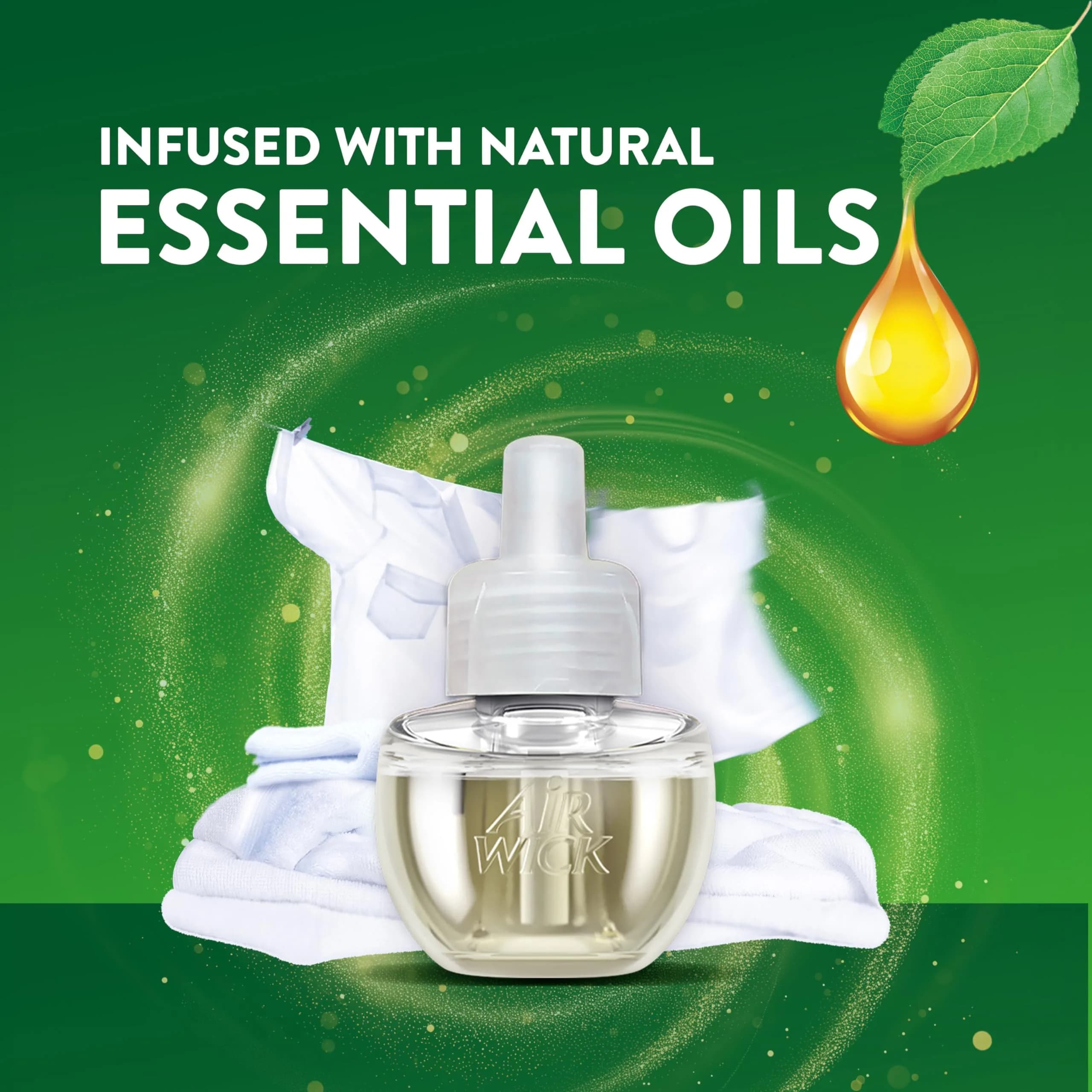 Air Wick Plug In Scented Oil Refills Fresh Linen 3.38 Fl Oz (100ml) | Continuous Fragrance Up to 60 Days - view 4