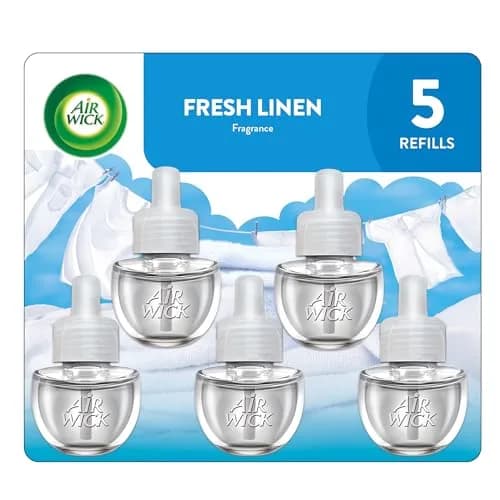 Air Wick Plug In Scented Oil Refills Fresh Linen 3.38 Fl Oz (100ml) | Continuous Fragrance Up to 60 Days thumbnail 1