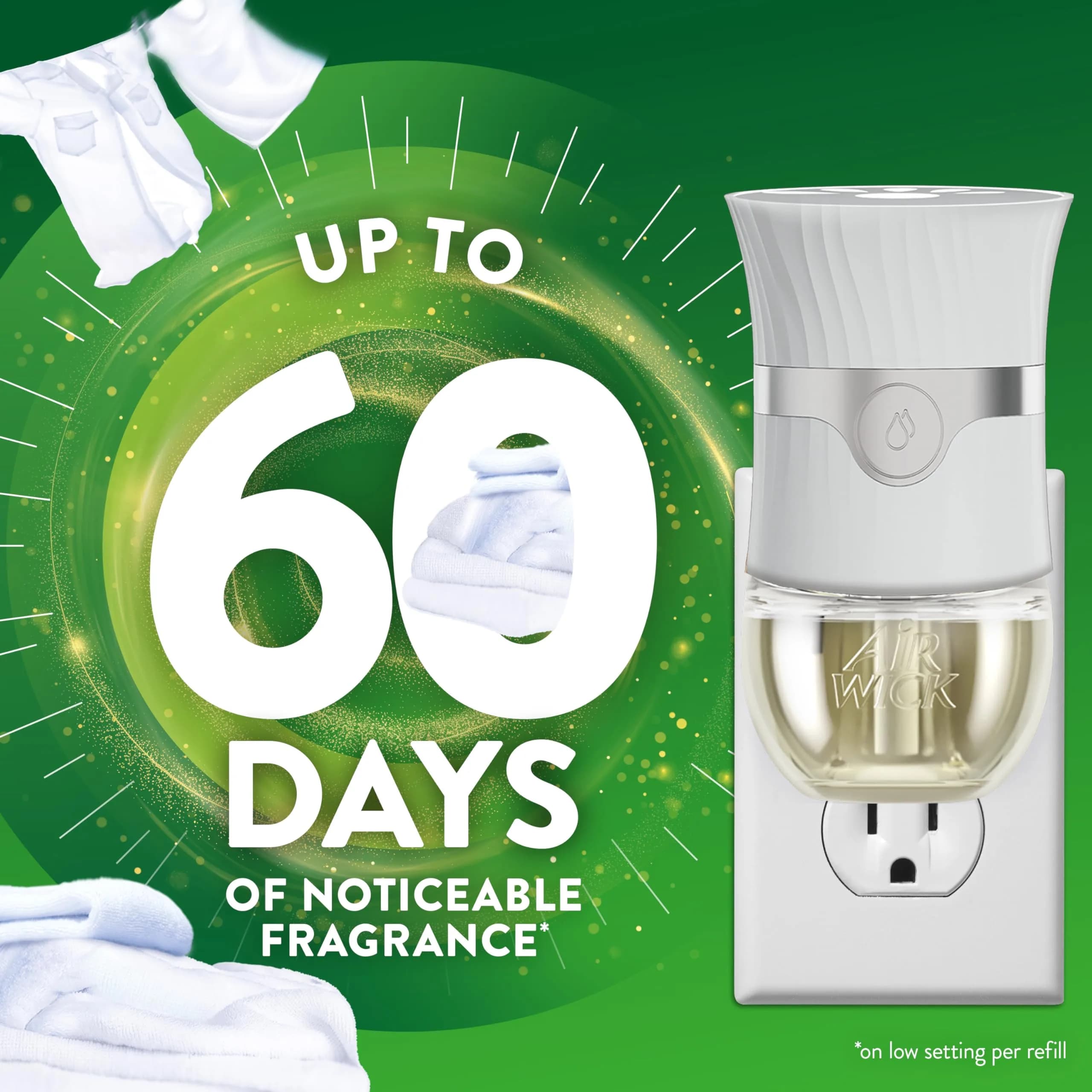 Air Wick Plug In Scented Oil Refills Fresh Linen 3.38 Fl Oz (100ml) | Continuous Fragrance Up to 60 Days - view 3
