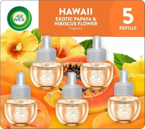 Air Wick Scented Oil Refills, Hawaii Exotic Papaya & Hibiscus Flower | Long-lasting tropical fragrance infused with natural essential oils thumbnail 2