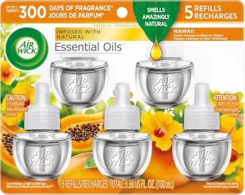 Air Wick Scented Oil Refills, Hawaii Exotic Papaya & Hibiscus Flower | Long-lasting tropical fragrance infused with natural essential oils thumbnail 3