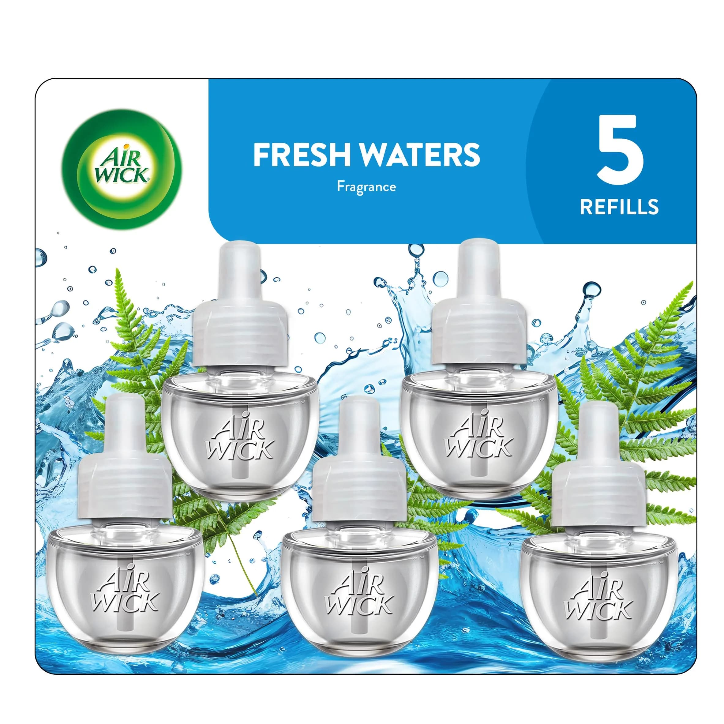 Air Wick Plug In Refills, Fresh Waters Scented Oils | Long-Lasting Fragrance (3.3 Fl Oz) | Natural Essential Oils - main product image