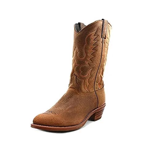 Abilene Men's Bison Leather Cowboy Boot Medium Toe Tan 10 D(M) US | Weatherproof Western Style thumbnail 1