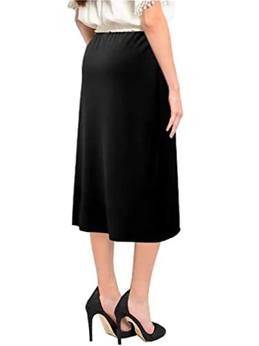 BABY O Women's Basic Modest 26" Below The Knee Length Straight Skirt (Black - 14) | Wrinkle-Resistant, Comfortable Fit thumbnail 6