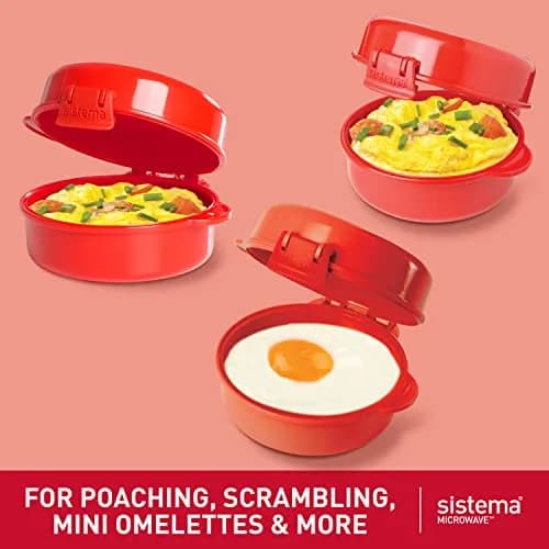Sistema Easy Eggs Microwave Egg Cooker 270 ml | BPA-Free Egg Poacher with Steam Release Vent for Easy Cooking thumbnail 2