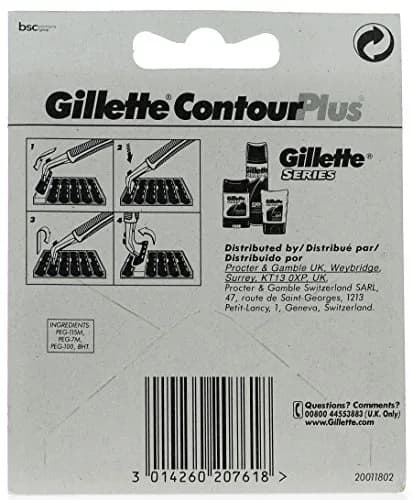 Gillette Original Contour Plus Razor Cartridges - 10 Pack | Twin Blades for Smooth Shave thumbnail 2
