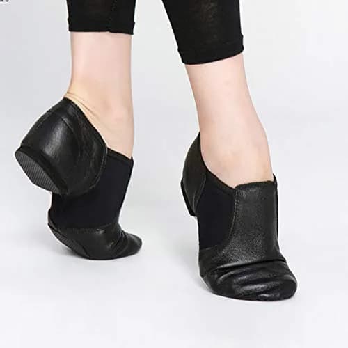 MSMAX Leather Slip-on Jazz Dance Shoes for Girls and Boys Black | Flexible, Breathable & Supportive (70-120 chars) thumbnail 7