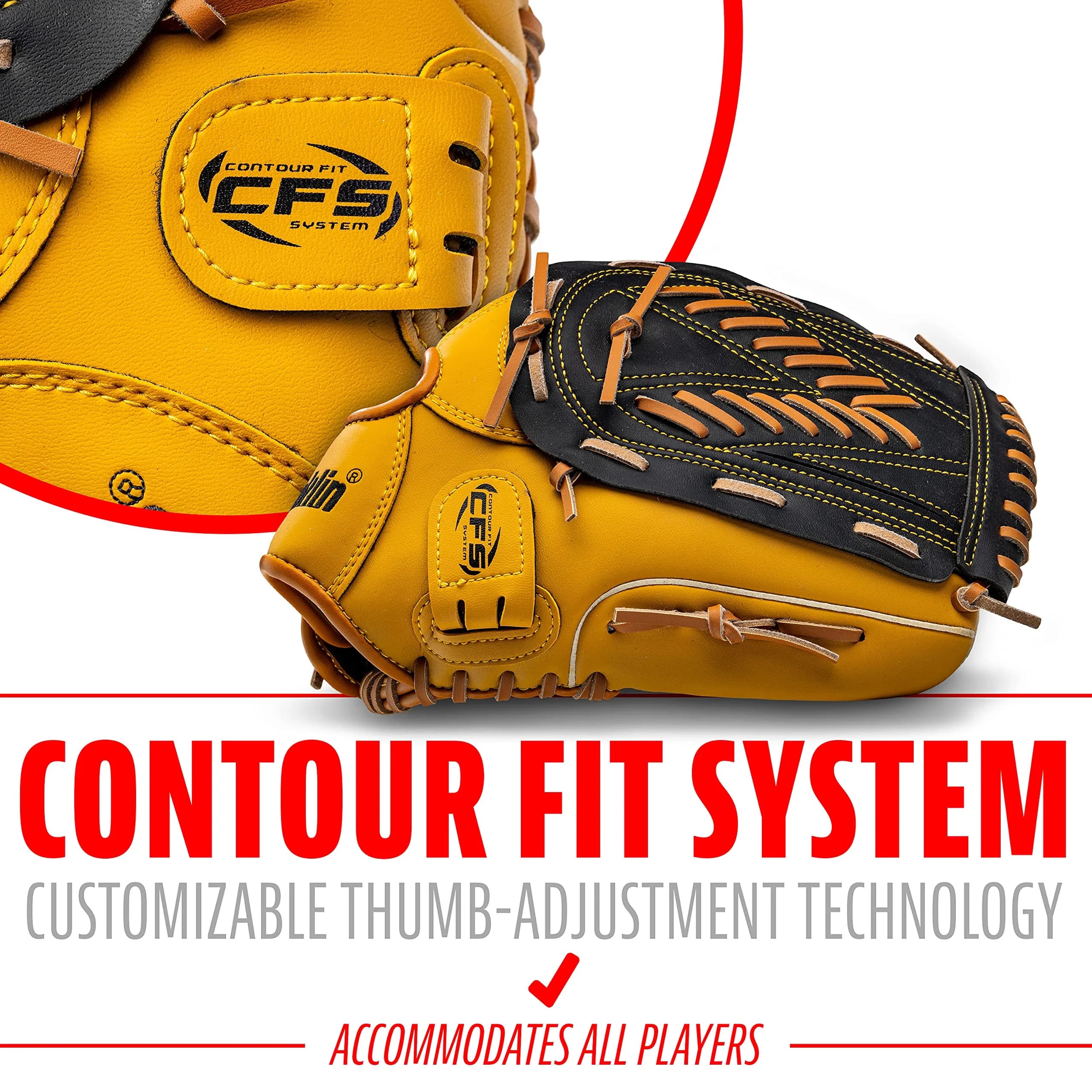 Franklin Sports Field Master Baseball Glove 13" (33.02 cm) | Right Hand Throw Outfielder's Mitt - view 5