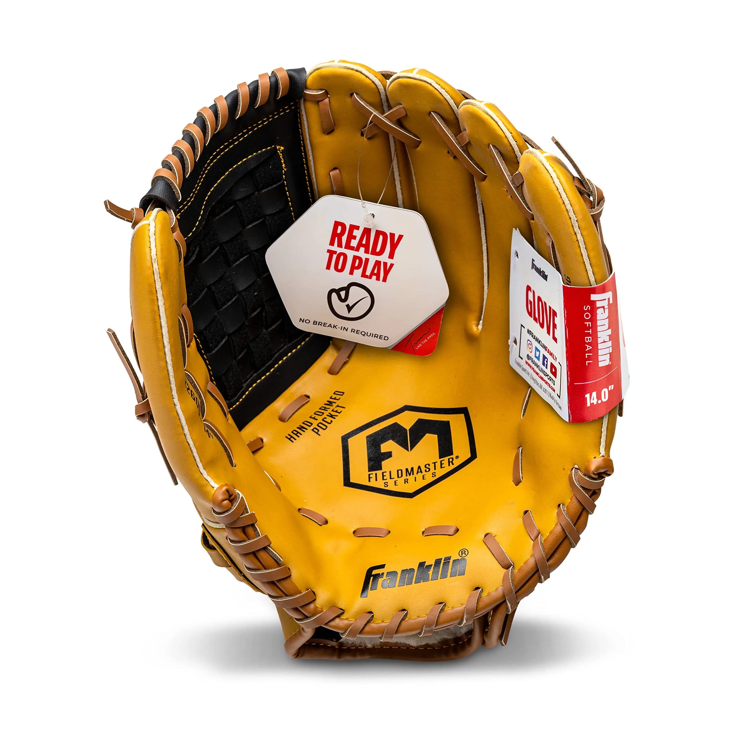Franklin Sports Field Master Baseball Glove 14 inch Right Hand Throw | Durable Synthetic Leather for All Positions - view 8