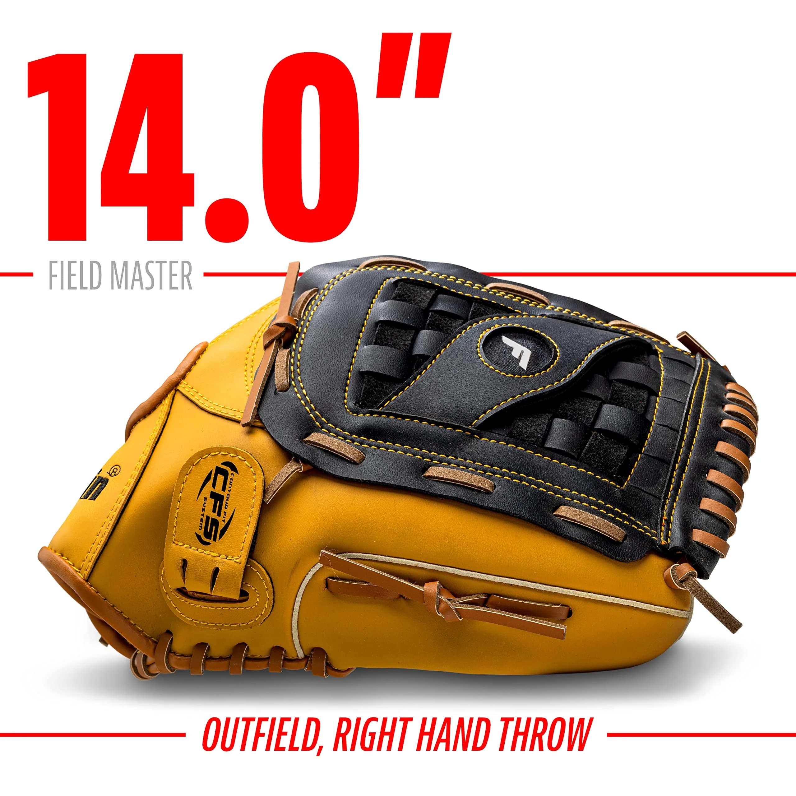 Franklin Sports Field Master Baseball Glove 14 inch Right Hand Throw | Durable Synthetic Leather for All Positions - view 3