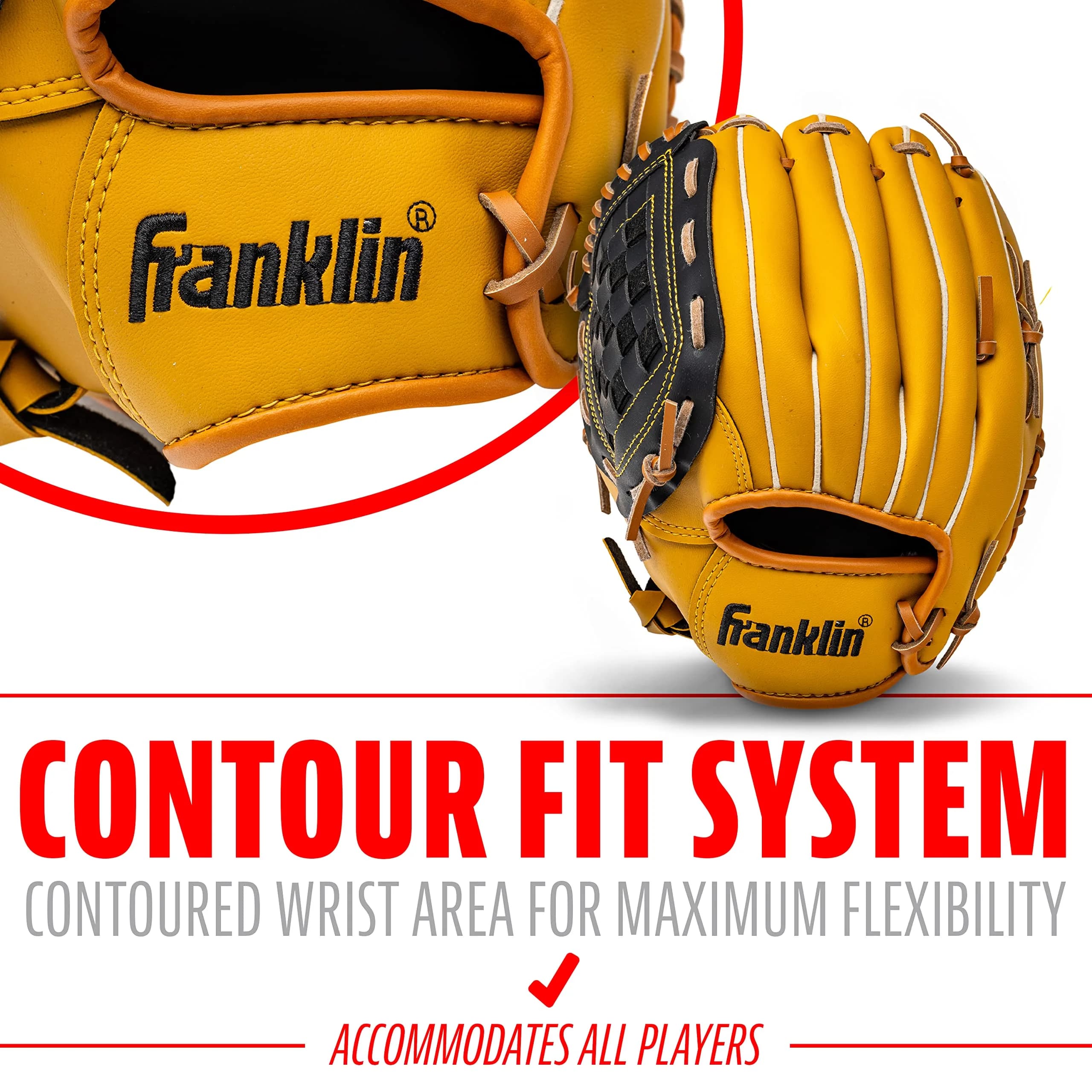 Franklin Sports Field Master Baseball Glove 12" (30.5 cm) | Right Hand Throw Outfielder's Mitt - view 5