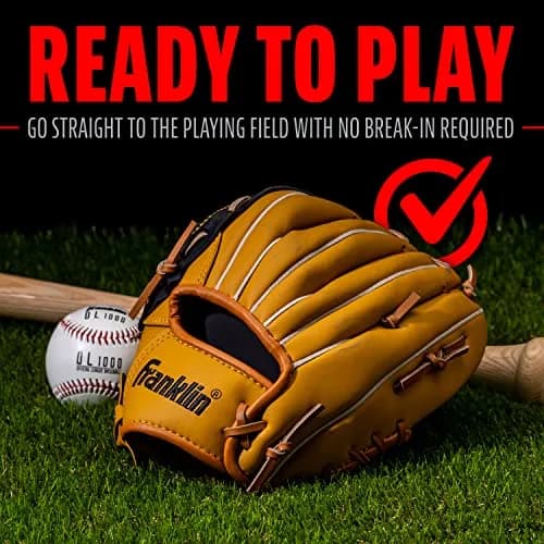 Franklin Sports Field Master Baseball Glove 12" (30.5 cm) | Right Hand Throw Outfielder's Mitt thumbnail 6