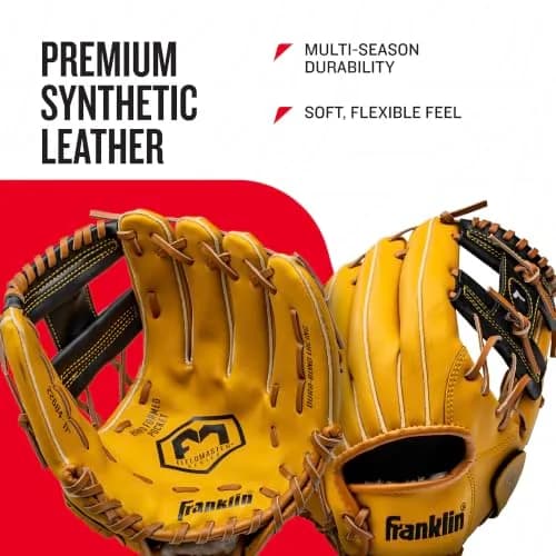Franklin Sports Field Master Baseball Glove 11" (27.9cm) RHT | Easy Break-In Synthetic Leather thumbnail 3