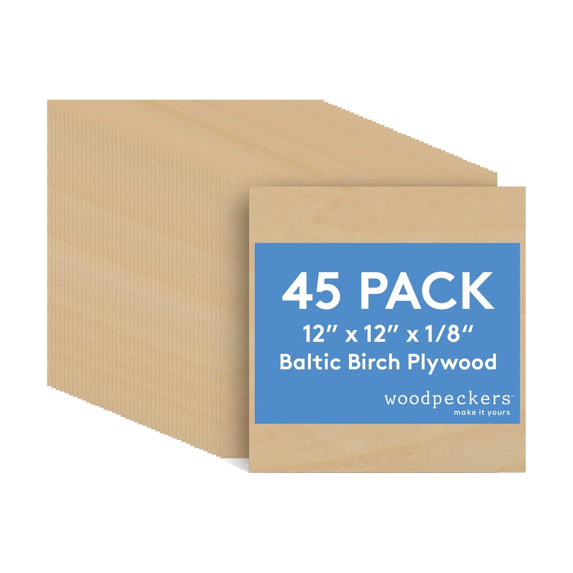 Woodpeckers 3 mm Baltic Birch Plywood 12 x 12 Inch | Strong, Lightweight Craft Wood