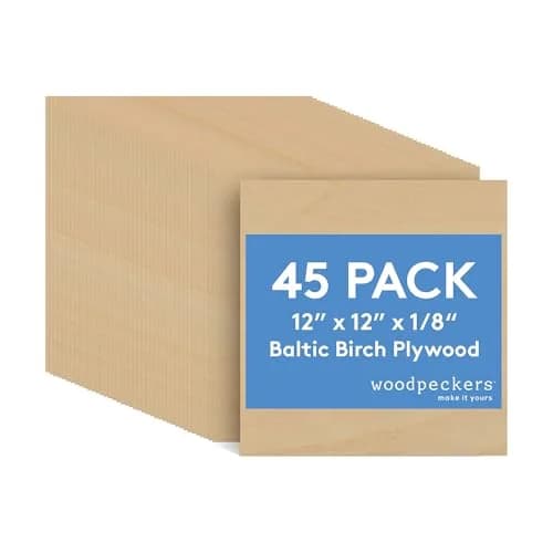 Woodpeckers 3 mm Baltic Birch Plywood 12 x 12 Inch | Strong, Lightweight Craft Wood thumbnail 1