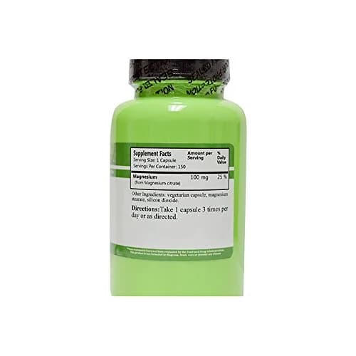 Daily Manufacturing Magnesium Citrate 150 Vegetarian Capsules | 100 mg Elemental Magnesium Per Capsule thumbnail 2