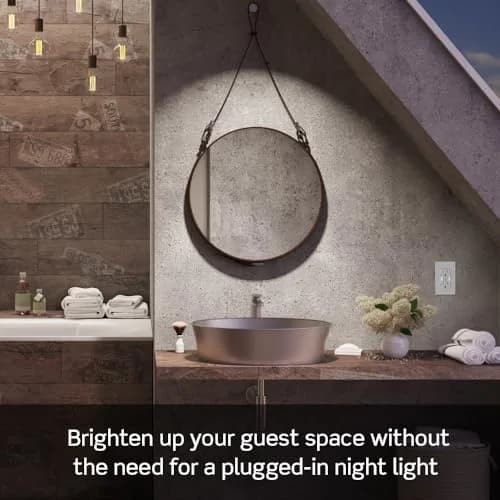 Leviton GFCI Outlet with Guidelight, 15 Amp, Self Test, Tamper-Resistant, White | Replaces Plugged-in Night Light thumbnail 3