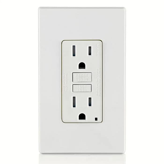 Leviton GFCI Outlet 15 Amp White 125V (4.59 cm L x 7.79 cm W x 12.09 cm H) | Self-Testing Ground Fault Protection thumbnail 7