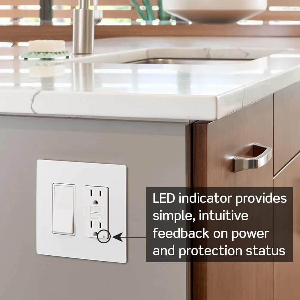 Leviton GFCI Outlet GFTR1, 15 Amp, Self-Test, Tamper-Resistant, Brown | Safety from Electric Shock & Electrocution - view 5