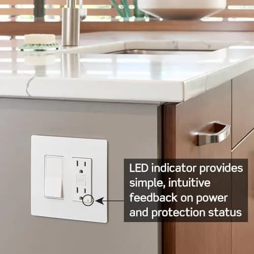 Leviton GFCI Outlet GFTR1, 15 Amp, Self-Test, Tamper-Resistant, Brown | Safety from Electric Shock & Electrocution thumbnail 5