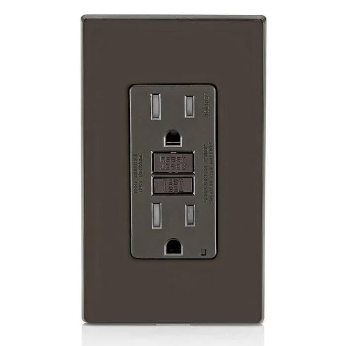 Leviton GFCI Outlet GFTR1, 15 Amp, Self-Test, Tamper-Resistant, Brown | Safety from Electric Shock & Electrocution - view 7