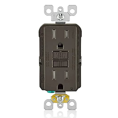 Leviton GFCI Outlet GFTR1, 15 Amp, Self-Test, Tamper-Resistant, Brown | Safety from Electric Shock & Electrocution thumbnail 1