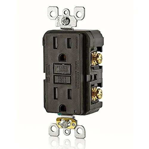 Leviton GFCI Outlet GFTR1, 15 Amp, Self-Test, Tamper-Resistant, Brown | Safety from Electric Shock & Electrocution thumbnail 2