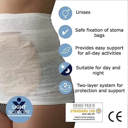 Corsinel StomaSafe Classic Ostomy Support Belt, M, White | Light Support for Sleep & Daily Wear thumbnail 2