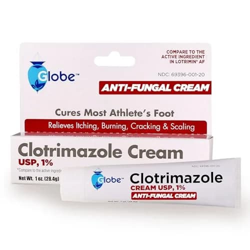 Globe Pharmacy Clotrimazole Cream 1% Antifungal Treatment 28.35 g (1 oz) | Relieves Itching, Burning, Scaling — OPTION 1