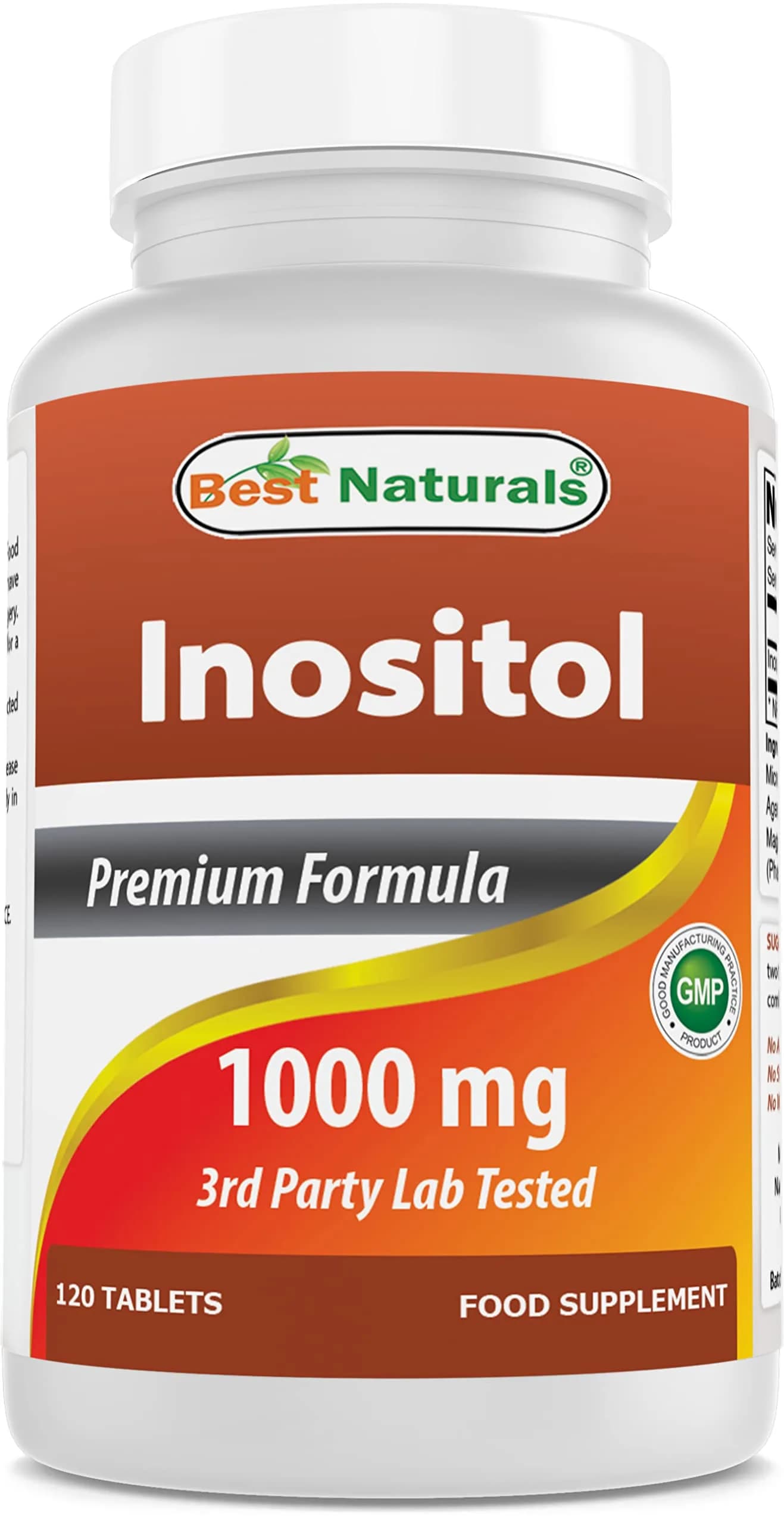 Best Naturals Inositol 1000mg 120 Tablets | Vitamin B8 Supplement for Liver Detox & Cell Communication - main product image
