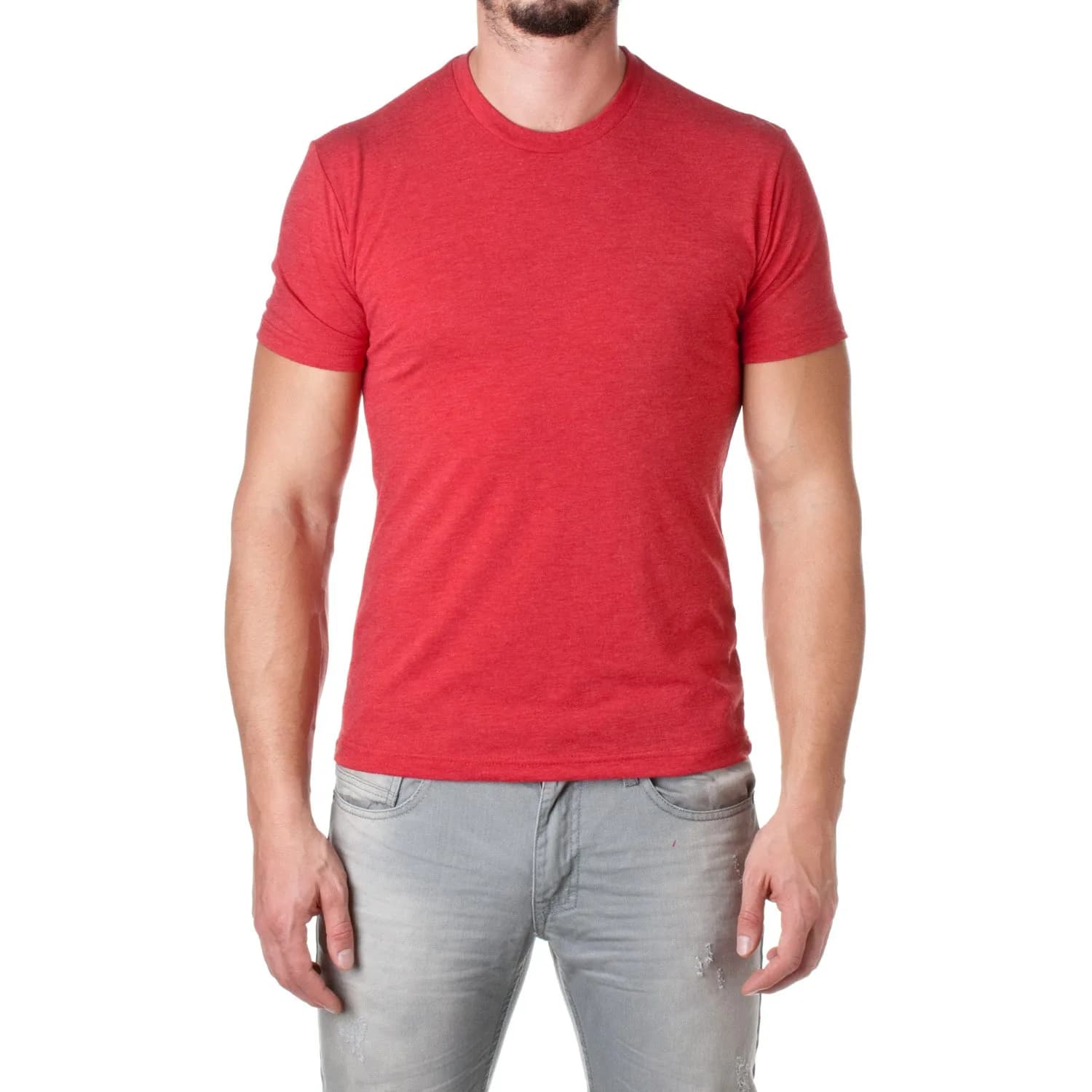 The Next Level Men's Triblend Crew XL VINTAGE RED | Relaxed Fit Short Sleeve T-Shirt